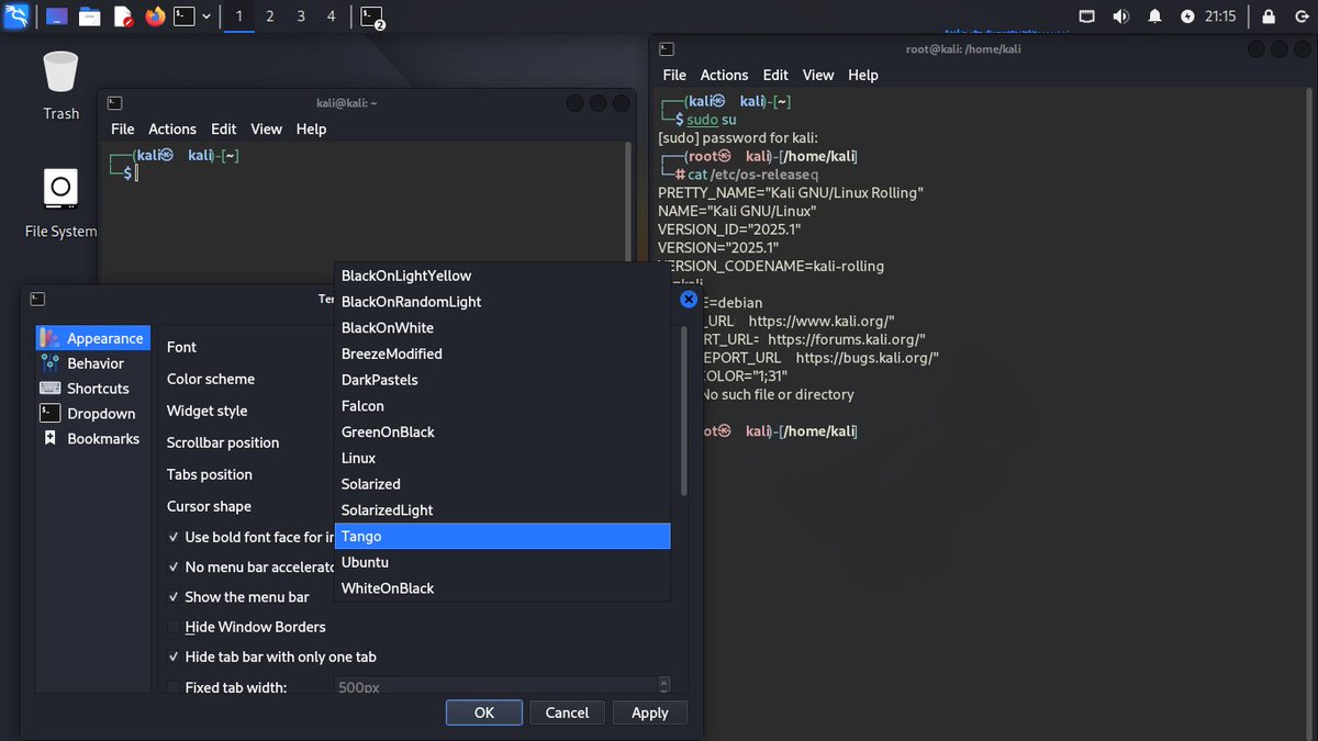 CYBERWO04021869's tweet image. Recently upgraded my Kali Linux to version 2025.1 I noticed some changes in the terminal mode. Could we have the option to keep the Kali dark mode in the default UI? It would be really great! #KaliLinux #LinuxCommunity