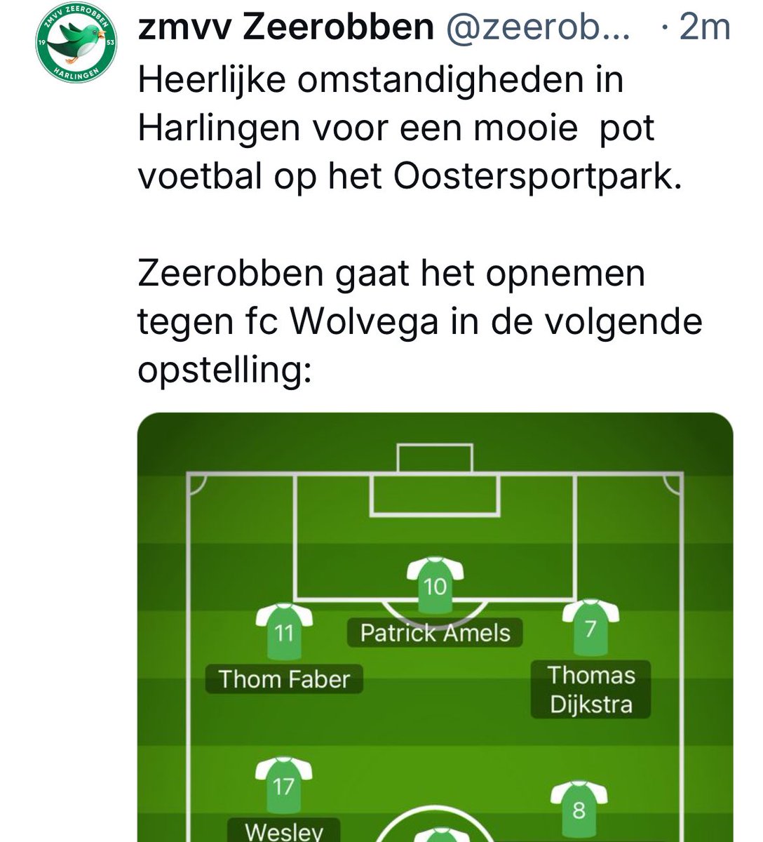 Vanmiddag op het Oostersportpark…..

Benieuwd naar de complete opstelling en de ontwikkelingen in de wedstrijd? Volg ons 😉