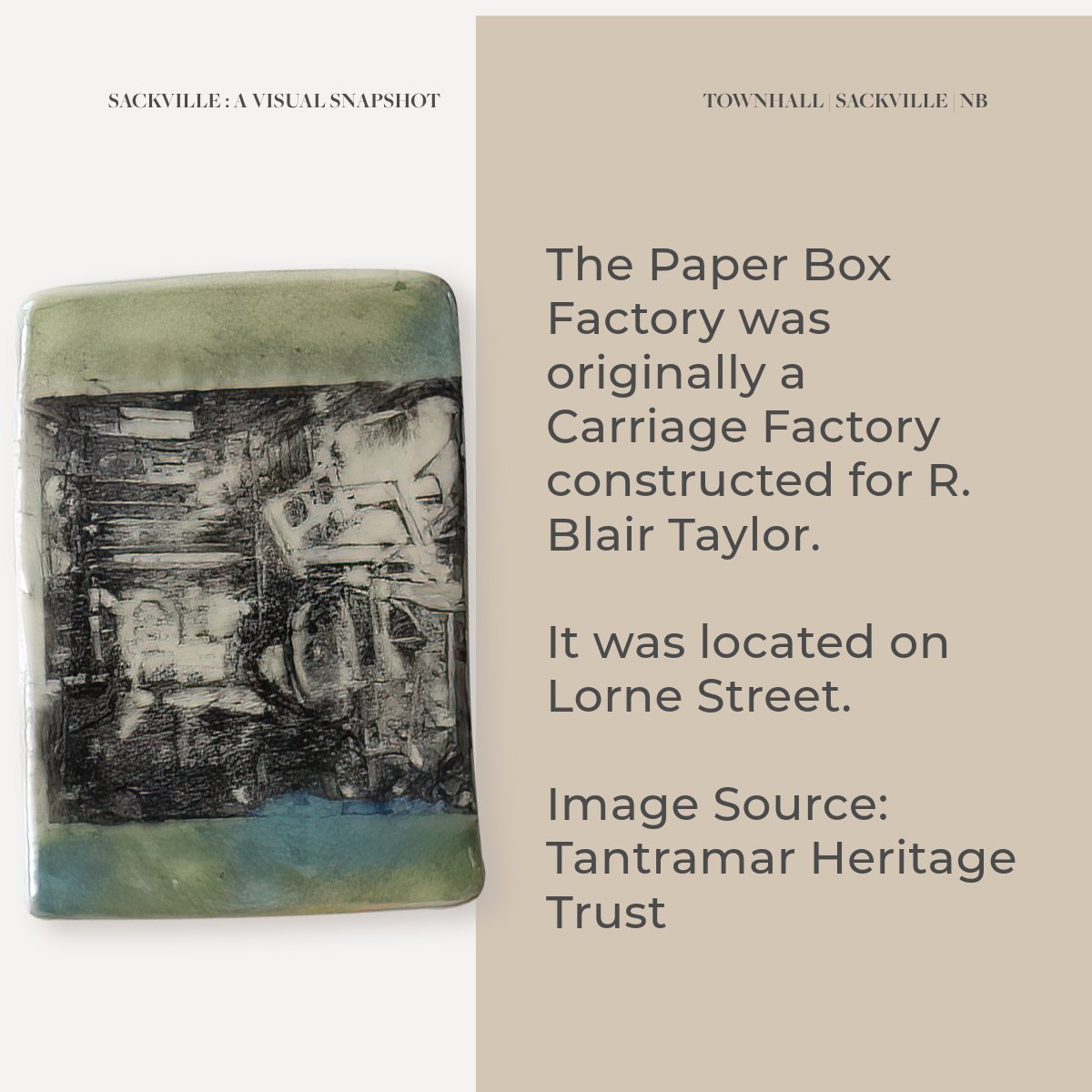 hartoart's tweet image. When did Sackville have a Box Factory? Originally there was a carriage factory. In 1907 a group of businessmen bought the carriage factory and turned into a factory that made paper boxes. It was in production till 1960. #boxfactory #history #tantramar @canadacouncil #carriage