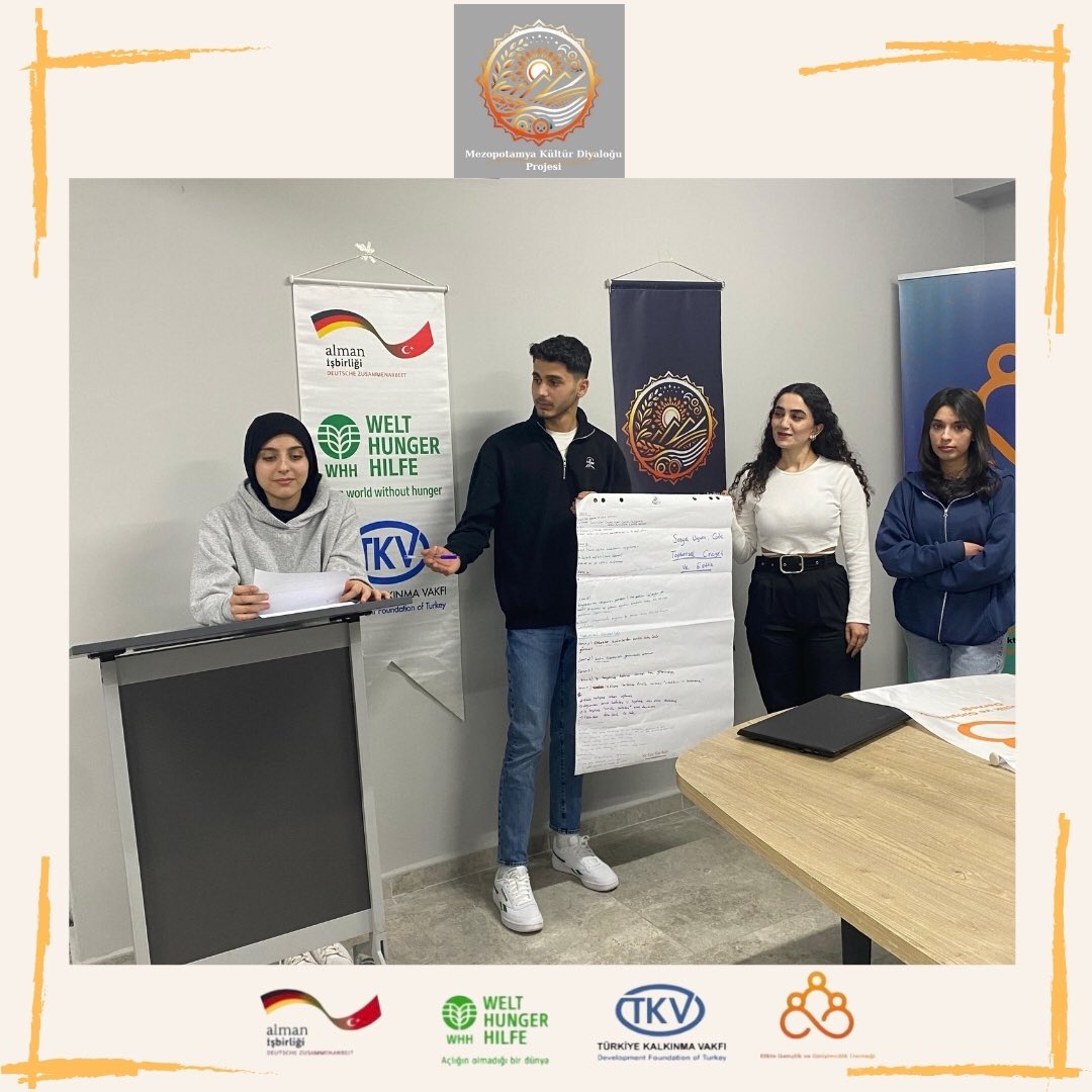 Mezopotamya Kültür Diyaloğu Projemizin dördüncü haftasında, "Takım Çalışması Atölyesi" kapsamında katılımcılar belirlenen temalar doğrultusunda sunumlarını gerçekleştirdiler.