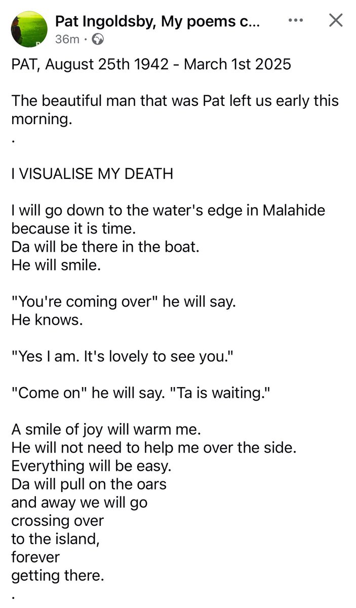 RIP Pat Ingoldsby. 

An incredible writer. The very best of us.