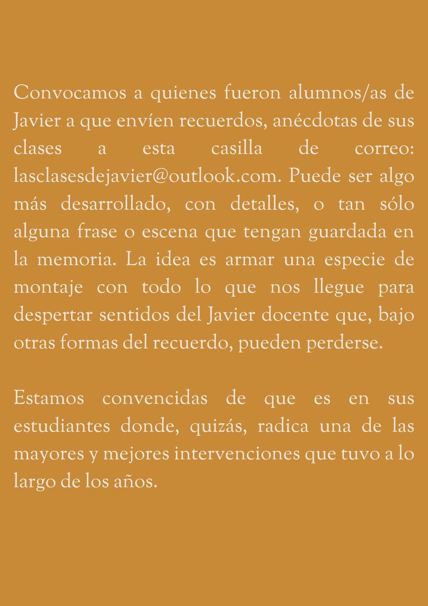 Para quienes quieran escribir recuerdos del Trímboli docente