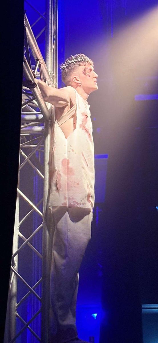 My son Sam playing Jesus Maesteg Town Hall today and tomorrow we are so proud of him he is sensational in this role #BYT #JCS #JesusChristSuperstar
#Jesus