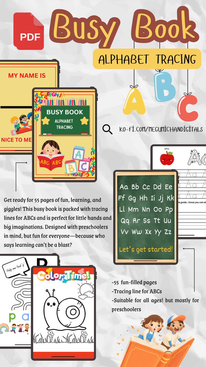megumichan017's tweet image. 🎉✨ NEW on Ko-Fi: The Ultimate Busy Book! 
VISIT SHOP: ko-fi.com/s/5814ab1f2b

55 pages of fun, tracing lines for ABCs, and endless learning joy! Perfect for preschoolers (but fun for all ages). Ready to spark creativity and giggles? Grab yours now! 🚀📚

#BusyBook #TracingABC