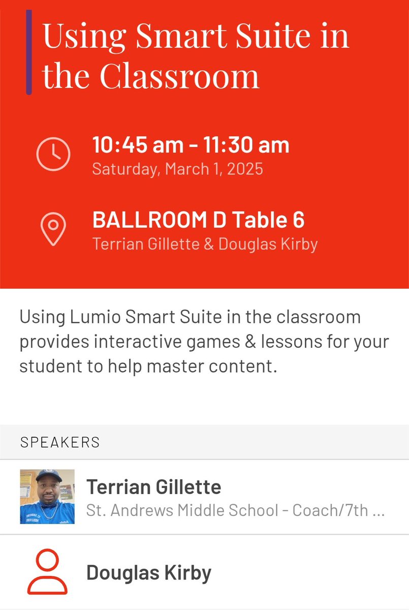 CoachTerry803's tweet image. If you&apos;re at SC @AMLE stop by my session this morning in the Innovation Center between 10:45-11:30 am for info on how to use #Lumio #SmartSuite @SMART_Tech #SCAMLE25 #presenter Representing @SAMSSaintsSoar and @RichlandOne 🙌🏾😁