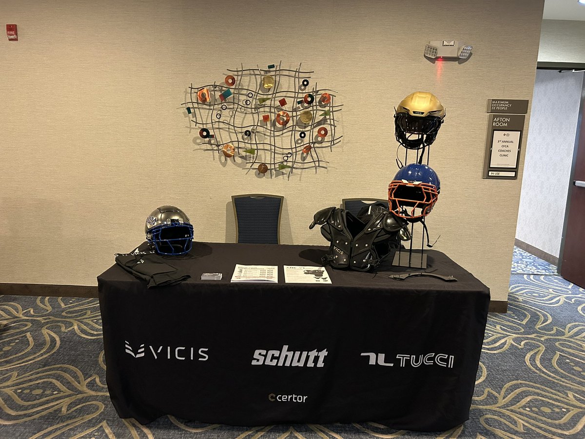 Adam Brooks (@adam_c_brooks) on Twitter photo Good morning from the <a href="/CFCAVAFB/">Commonwealth Football Coaches Association</a> Coaches Clinic! Come see me about your helmet and shoulder pads needs! <a href="/vicispro/">VICIS</a> and <a href="/schuttsports/">Schutt Sports</a> offer the best and safest equipment. Good morning from the <a href="/CFCAVAFB/">Commonwealth Football Coaches Association</a> Coaches Clinic! Come see me about your helmet and shoulder pads needs! <a href="/vicispro/">VICIS</a> and <a href="/schuttsports/">Schutt Sports</a> offer the best and safest equipment.