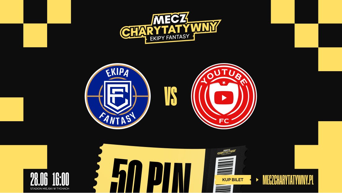 Za dokładnie 4 miesiące odbędzie się Mecz Charytatwyny Ekipy Fantasy, memoriał naszego przyjaciela Dawida 'Deva' Błacha.

To kontynuacja inicjatywy jaką były coroczne streamy charytatywne. Jak wtedy, tak i teraz liczymy na Wasze zaangażowanie i pomoc!

meczcharytatywny.pl