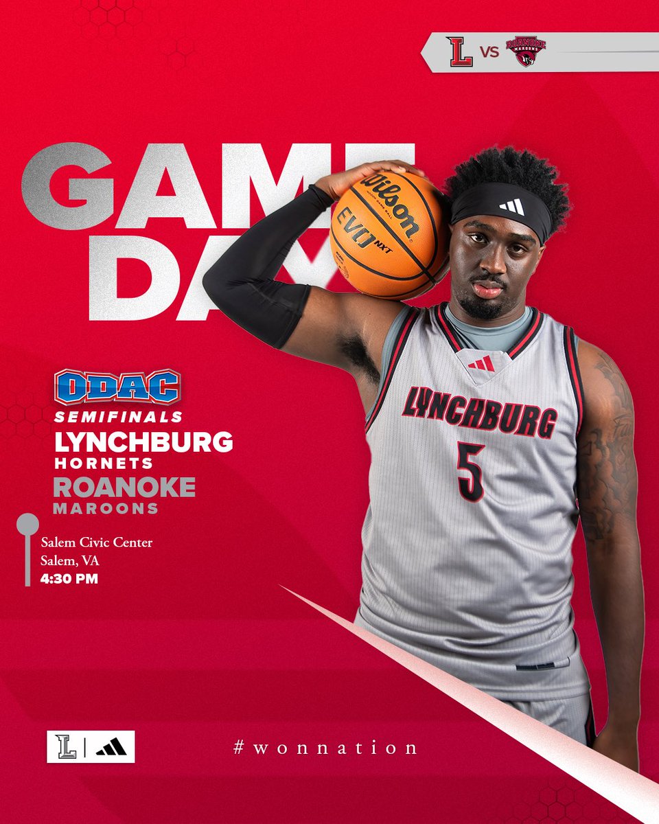 Lynchburg Men’s Basketball (@lynchburgmbball) on Twitter photo 🚨SEMIFINAL GAMEDAY🚨
THIS. IS. MARCH.
🆚 <a href="/RoanokeMBB/">Roanoke Men's Basketball</a>
📍 Salem, VA
🏟️ Salem Civic Center
⏰ 4:30PM
📺 tinyurl.com/8safrzjb
📊 tinyurl.com/5n79mcnx
#WonNation 🚨SEMIFINAL GAMEDAY🚨
THIS. IS. MARCH.
🆚 <a href="/RoanokeMBB/">Roanoke Men's Basketball</a>
📍 Salem, VA
🏟️ Salem Civic Center
⏰ 4:30PM
📺 tinyurl.com/8safrzjb
📊 tinyurl.com/5n79mcnx
#WonNation