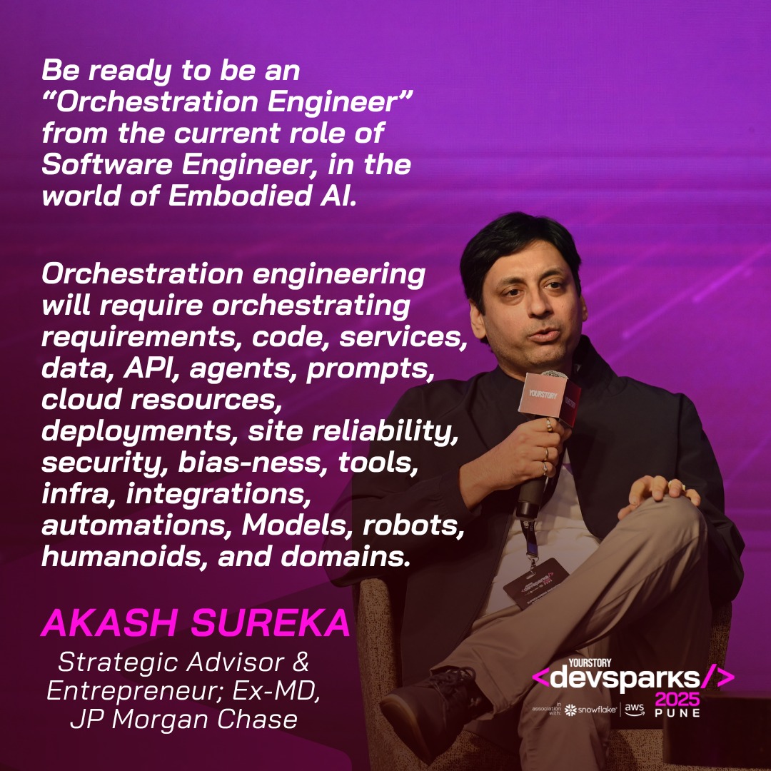 YourStoryCo's tweet image. From Software Engineer to Orchestration Engineer: Embodied AI is reshaping the future, and so are we. 🚀 Mastering the art of orchestrating code, services, data, agents, models, robots, and beyond. The future is interconnected—let’s build it. 🌍 

#EmbodiedAI…