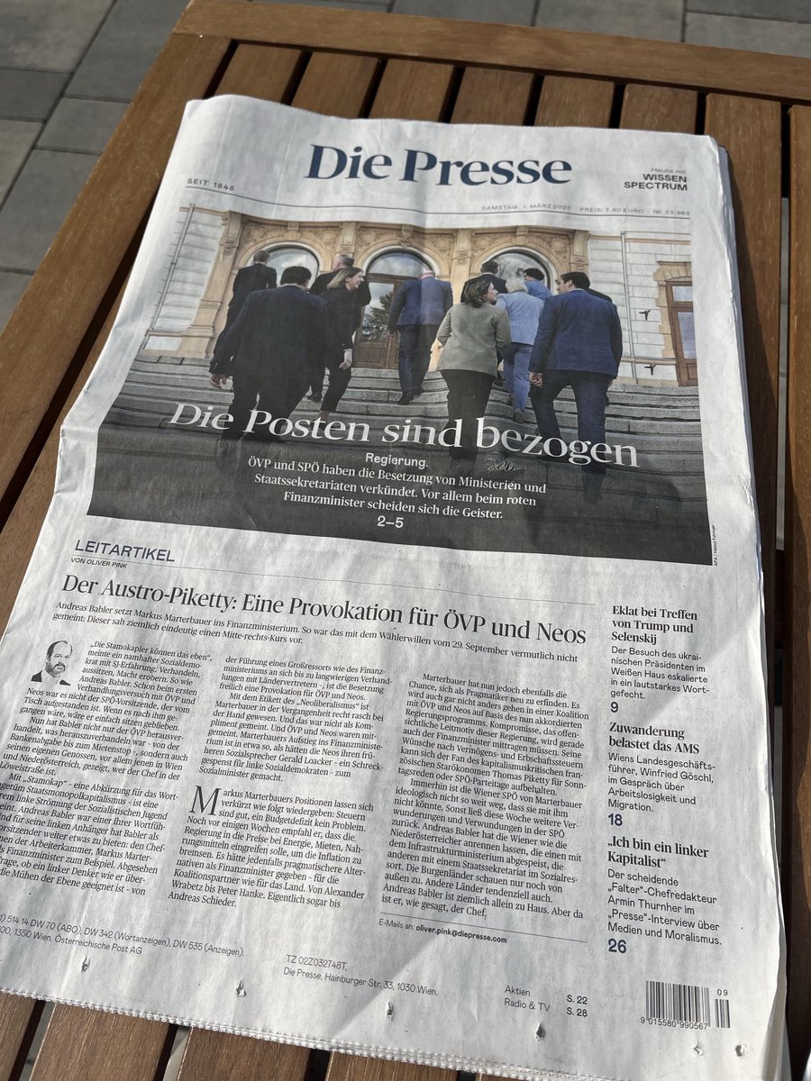 Heute eine „Presse“ ganz auf die „Falter“-Bubble zugeschnitten: Ein Interview mit dem großartigen ⁦<a href="/arminthurnher/">Büro Thurnher</a>⁩. Und den passenden Leitartikel gibt’s gratis dazu.