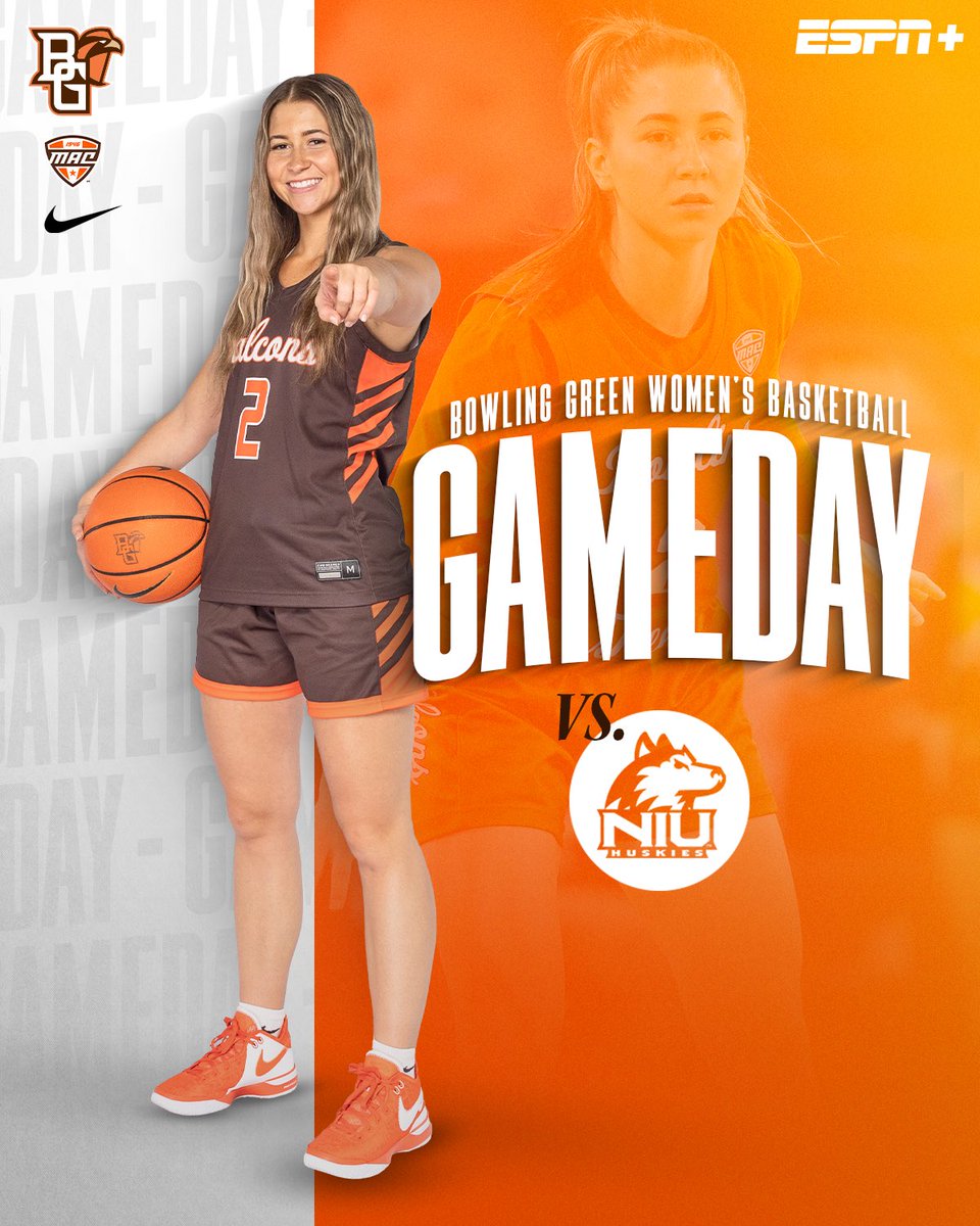 Gameday‼️

🆚 Northern Illinois
🕛 1:00pm CST / 2:00pm EST
📍 Dekalb, IL 
🏟️ NIU Convocation Center 
📺 ESPN+
📻 Falcon Media Sports Network (WBGU 88.1)