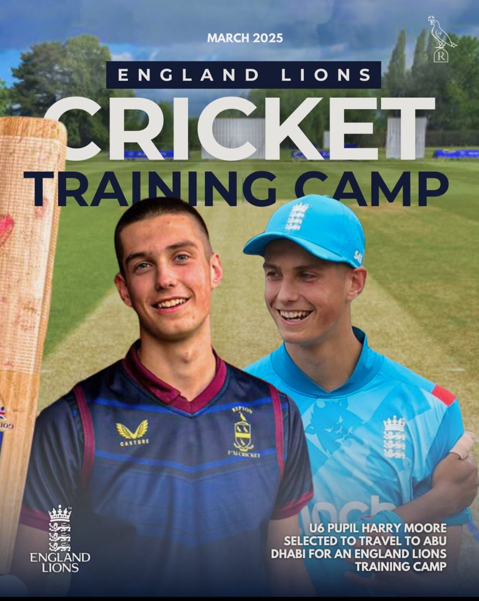 England Lions Training Camp 🏴󠁧󠁢󠁥󠁮󠁧󠁿🦁🏏

Good luck to Harry Moore who travels to Abu Dhabi for a 2-week England Lions Training Camp. 

Harry will be training alongside current England Test captain <a href="/benstokes38/">Ben Stokes</a> who is joining the tour party.

#WeAreRepton 👊🟡🔵🏏
<a href="/ReptonSport/">Repton School Sport</a>