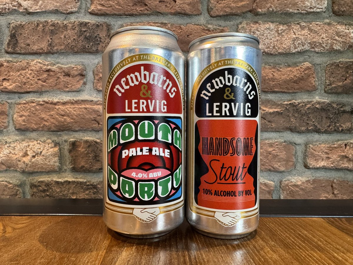 New in from @newbarnsbrewery &amp; collaborated with @lervigbeer 
-Mouth Party 4% Pale
-Handsome Stout 10% Stout