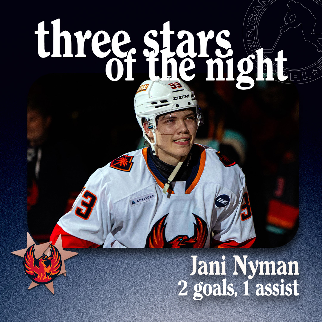 American Hockey League (@theahl) on Twitter photo Friday’s AHL Three Stars of the Night ⤵️
⭐️ Jet Greaves <a href="/monstershockey/">Cleveland Monsters</a>
⭐️⭐️ Graeme Clarke <a href="/IAWild/">Iowa Wild</a>
⭐️⭐️⭐️ Jani Nyman <a href="/Firebirds/">Coachella Valley Firebirds</a> Friday’s AHL Three Stars of the Night ⤵️
⭐️ Jet Greaves <a href="/monstershockey/">Cleveland Monsters</a>
⭐️⭐️ Graeme Clarke <a href="/IAWild/">Iowa Wild</a>
⭐️⭐️⭐️ Jani Nyman <a href="/Firebirds/">Coachella Valley Firebirds</a>