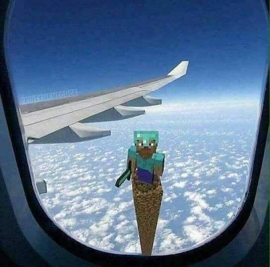 잠뜰이 흙기둥 위에 서있는 짤과
스티브가 흙기둥 위에 서있는 짤