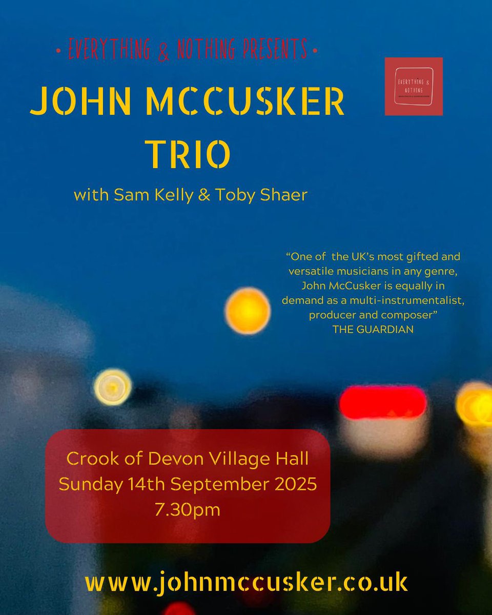 First show announced of our wee jaunt around Scotland in September .. Crook of Devon