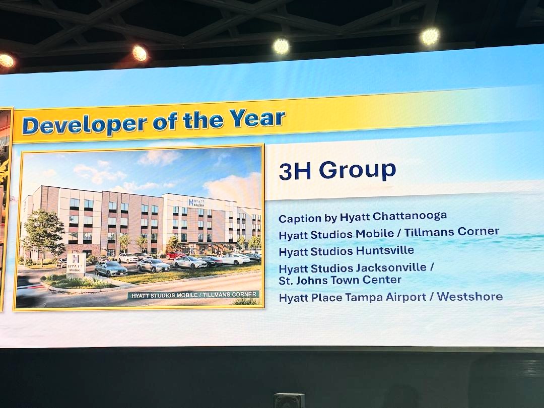 3HGroup's tweet image. We are proud and honored to announce 3H Group has been named Developer of the Year by @Hyatt! Five of our hotels across Alabama, Florida, and Tennessee were recognized, and we accepted the award at the 2025 Hyatt Owners Conference this week. Congrats to our team and partners!