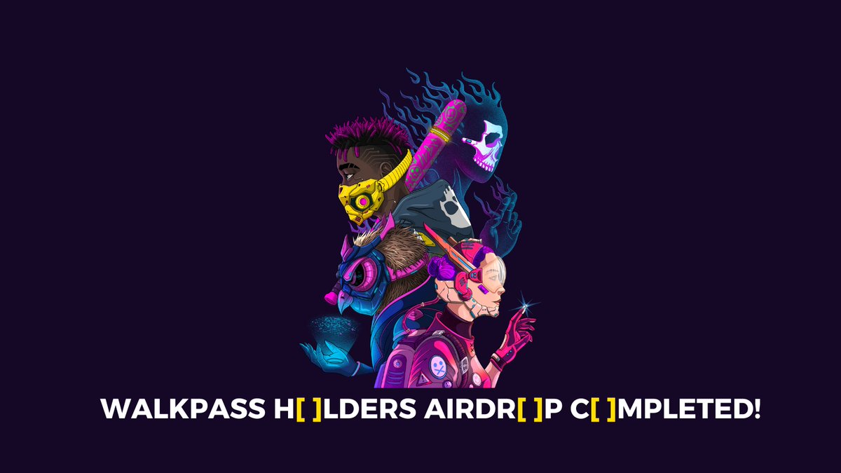 Gm Walkers 🚶‍♀️🚶🚶‍♂️

WalkPass Holders Airdrop ✅ Completed!

Check your wallets and let us know what you got! 🔥 

#Airdrop