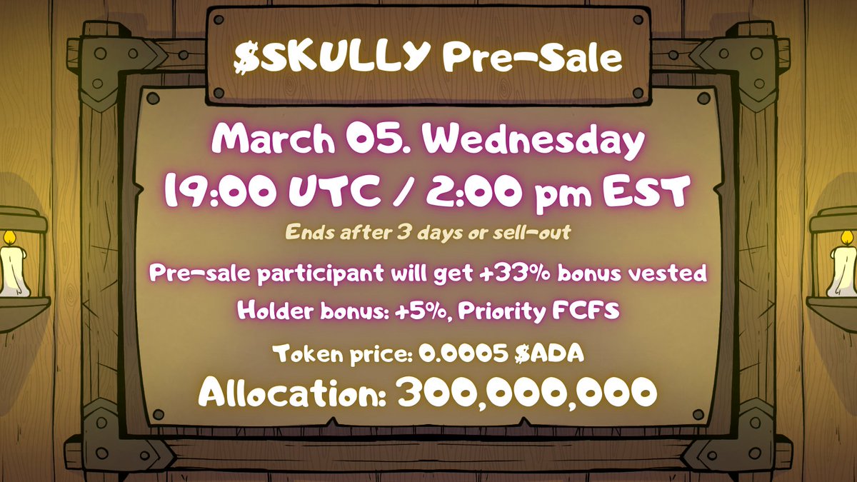 📜All about $SKULLY &amp; the Pre-Sale!
Is $SKULLY a memecoin? No. Is Skully and the token only an AI agent and its coin? No! 
Then what is it?!
$SKULLY is a deflationary, gainful token with only one purpose: reward it's holders in fun, gamified ways.
Find out all the detail of the