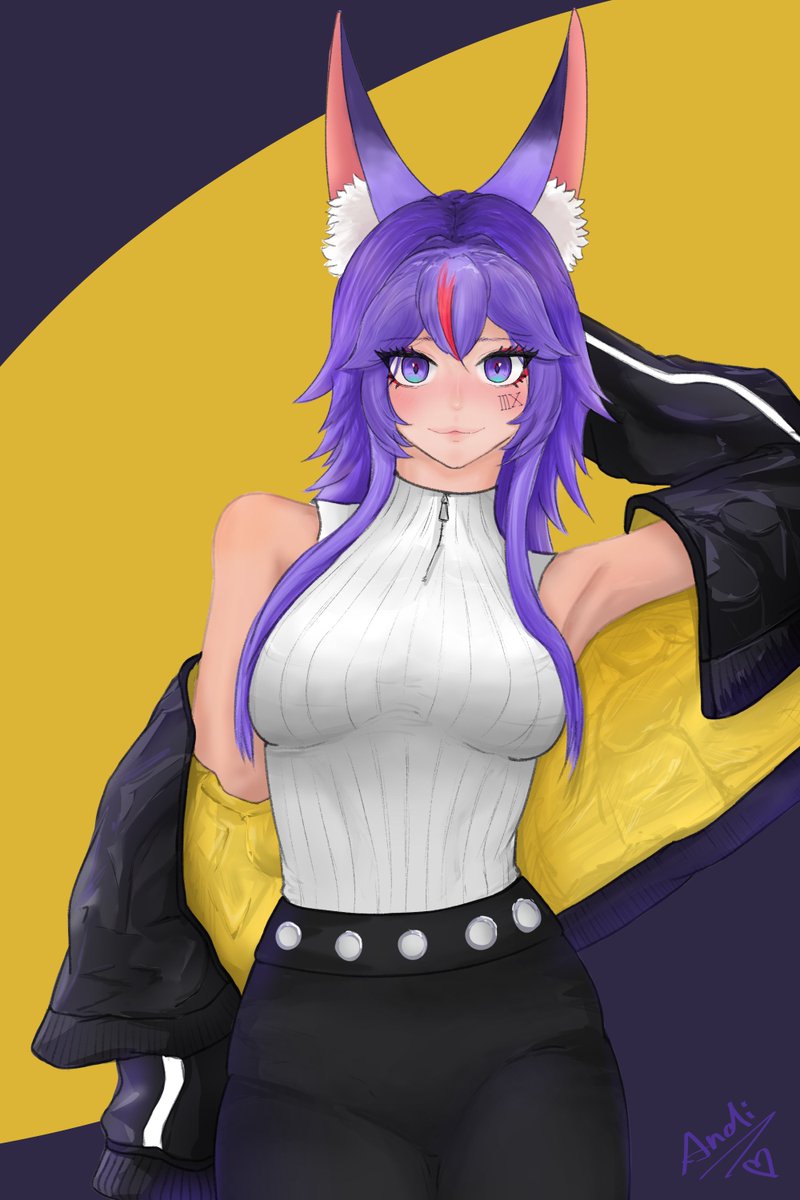 andy__o7's tweet image. Birthday art for amazing friends. 💜🎉