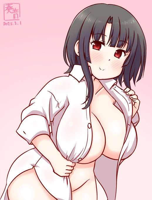「提督、もし少しお疲れなら… どうぞこの高雄の胸でお休みになってくださいね」#艦これ版真剣お絵描き60分一本勝負_20250301#高雄 遅刻+15分 