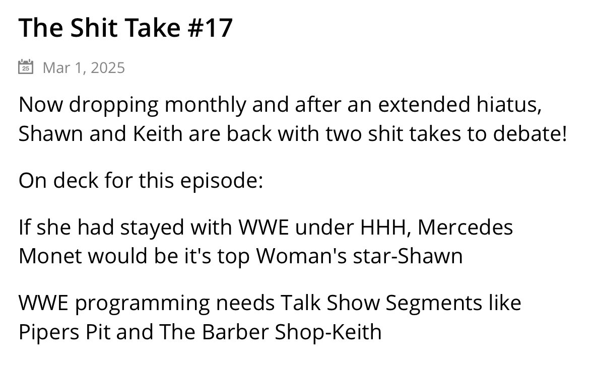 Hands of Backbone (@shawnecuerto) on Twitter photo Now dropping monthly and after an extended hiatus, myself & <a href="/flounder824/">Keithie Langston</a> are back with two shit takes to debate <a href="/TheBackbone24/">BackboneWrestlingNetwork</a>
podbean.com/wlei/pb-2h4k7-… Now dropping monthly and after an extended hiatus, myself & <a href="/flounder824/">Keithie Langston</a> are back with two shit takes to debate <a href="/TheBackbone24/">BackboneWrestlingNetwork</a>
podbean.com/wlei/pb-2h4k7-…