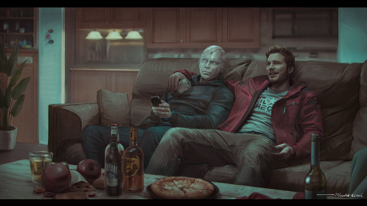 marvel_updat3s's tweet image. First concept art for Vision and Star-Lord in ‘VISION QUEST’