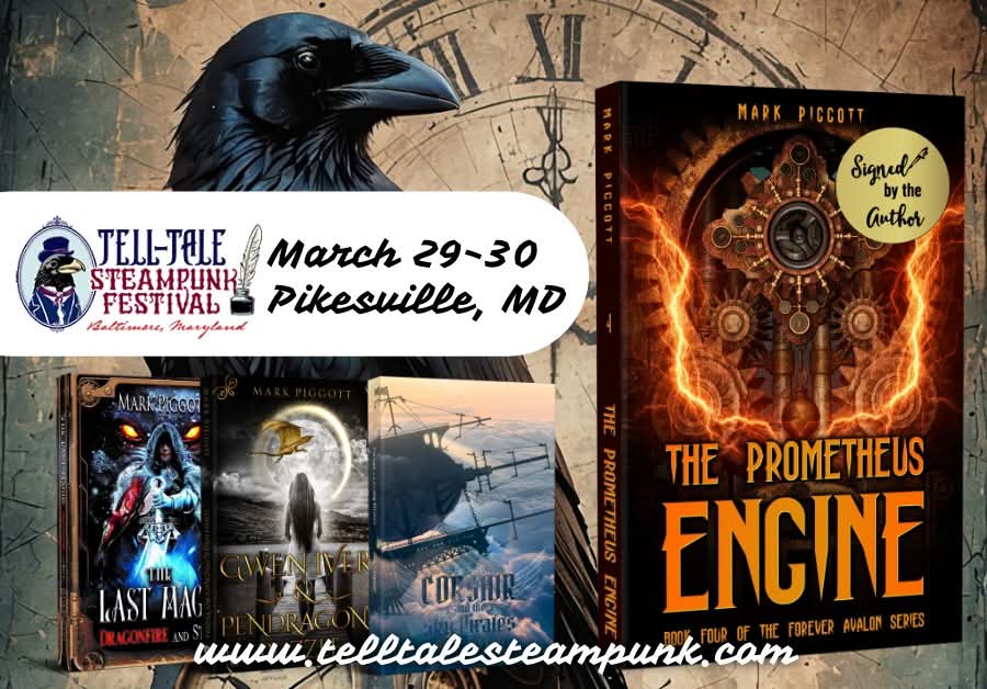 Bram Stoker or Mary Shelley? Choose your inner monster from these Victorian #authors at the Tell-Tale Steampunk Festival, March 29-30, at the DoubleTree by Hilton Baltimore North in Pikesville, MD.  I will be there with my award-winning #steampunk and #fantasy #books from Curious