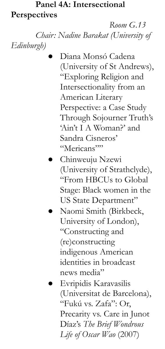 SASA (@scotamstudies) on Twitter photo After a #coffee / #tea break, #SASA2025 is back with Panel 4A - #Intersectional Perspectives,
with presentations by speakers from @uniofstandrews, <a href="/UniStrathclyde/">University of Strathclyde</a>, <a href="/BirkbeckUoL/">Birkbeck, University of London</a> and <a href="/UniBarcelona/">Universitat de Barcelona</a>, and our chair from our host institution, <a href="/EdinburghUni/">The University of Edinburgh</a>! After a #coffee / #tea break, #SASA2025 is back with Panel 4A - #Intersectional Perspectives,
with presentations by speakers from @uniofstandrews, <a href="/UniStrathclyde/">University of Strathclyde</a>, <a href="/BirkbeckUoL/">Birkbeck, University of London</a> and <a href="/UniBarcelona/">Universitat de Barcelona</a>, and our chair from our host institution, <a href="/EdinburghUni/">The University of Edinburgh</a>!