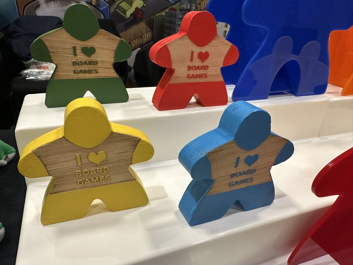 We are set up and ready for a fun weekend at Zolocon in King of Prussia, PA.   Our new additions for this show are acrylic meeple dice towers and laser engraved wooden meeples.  The show is today and tomorrow. We are booth #183.  Hope to see you here! #boardgames