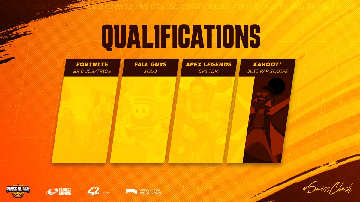 #SwissClash🏆        

C'est parti pour la dernière manche des qualifications sur Kahoot!

On va voir si nos casters français <a href="/ItsIno_/">Ino 🎙️</a> et <a href="/MhiiinG_/">MhiiinG</a>  connaissent bien la Suisse...👀

twitch.tv/fragboxgaming 

#WeAreOneFBX