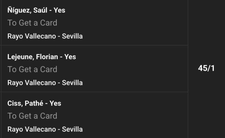 Vallecano v Sevilla 🇪🇸

🟨 double &amp; treble 🟨