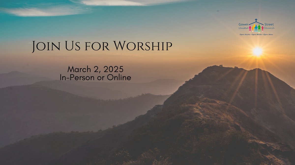 We hope you can join us for worship tomorrow, March 2, 2025, Transfiguration Sunday.

#UCCan #WhatsUpAtGower #UCCeast #AffirmUnited