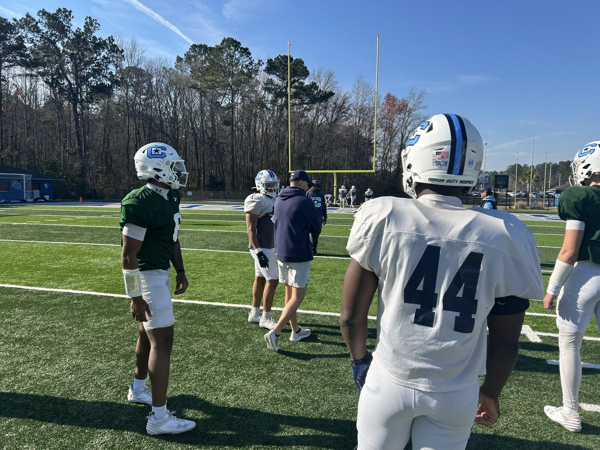 A privilege to have Citadel football on our campus practicing today!