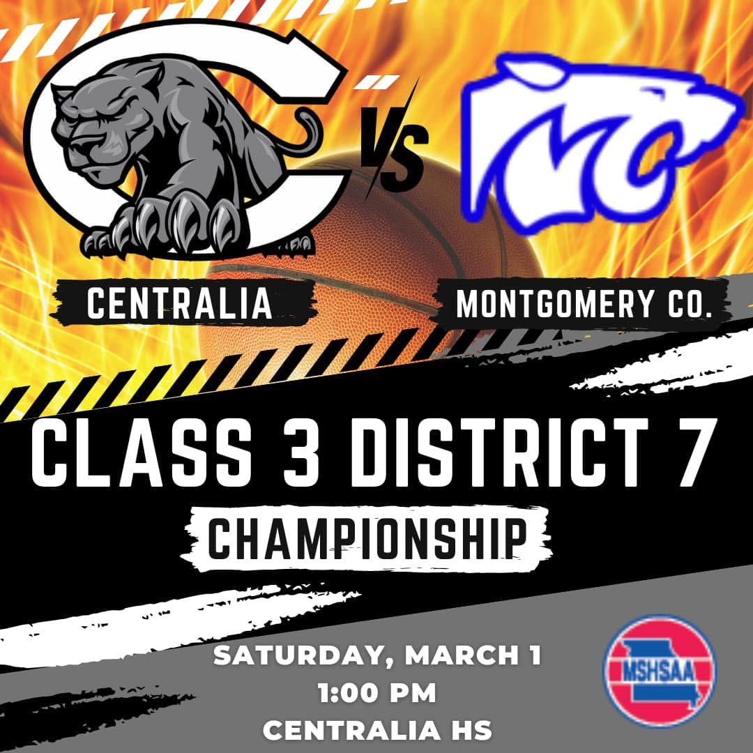 Centralia Lady Panthers WBB (@wbbcentralia) on Twitter photo 🏆Championship Saturday🏆
C3 District 7 Championship Game
#1 Lady Panthers (26-1) vs
#2 Montgomery Co. (15-11)
<a href="/RodKRCG13/">Rod Smith</a> <a href="/Megan_aub_brink/">Megan Brinkmann</a> <a href="/JeremyJacob88/">Jeremy Jacob</a> <a href="/ChrisDuerr/">Chris Duerr</a> <a href="/ClarenceCanno13/">Clarence Cannon Conference</a> <a href="/KOMUsports/">KOMU 8 Sports</a> <a href="/MbcaCoaches/">MBCA</a> <a href="/BenArnetKOMU/">Ben Arnet</a> <a href="/NemoPressbox/">NEMO Pressbox</a> <a href="/austinward41/">Austin Ward</a> <a href="/RoundBallBrad/">Brad Hayes</a> 🏆Championship Saturday🏆
C3 District 7 Championship Game
#1 Lady Panthers (26-1) vs
#2 Montgomery Co. (15-11)
<a href="/RodKRCG13/">Rod Smith</a> <a href="/Megan_aub_brink/">Megan Brinkmann</a> <a href="/JeremyJacob88/">Jeremy Jacob</a> <a href="/ChrisDuerr/">Chris Duerr</a> <a href="/ClarenceCanno13/">Clarence Cannon Conference</a> <a href="/KOMUsports/">KOMU 8 Sports</a> <a href="/MbcaCoaches/">MBCA</a> <a href="/BenArnetKOMU/">Ben Arnet</a> <a href="/NemoPressbox/">NEMO Pressbox</a> <a href="/austinward41/">Austin Ward</a> <a href="/RoundBallBrad/">Brad Hayes</a>