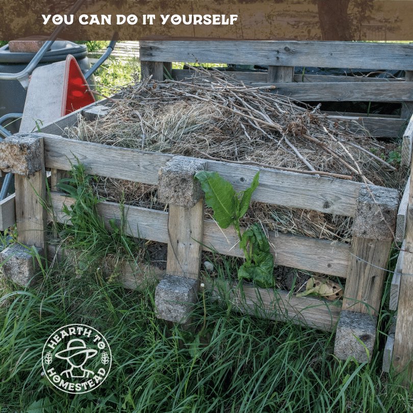 🔨 Pallet Compost Bin: Assemble a compost bin from old pallets for an easy and affordable way to start composting. #CompostDIY ... #homesteading #homesteadingcanada #farming #farm #countryliving #gardening #homesteadliving #smallfarm #farmher #garden #farmstead #backyardhomestead