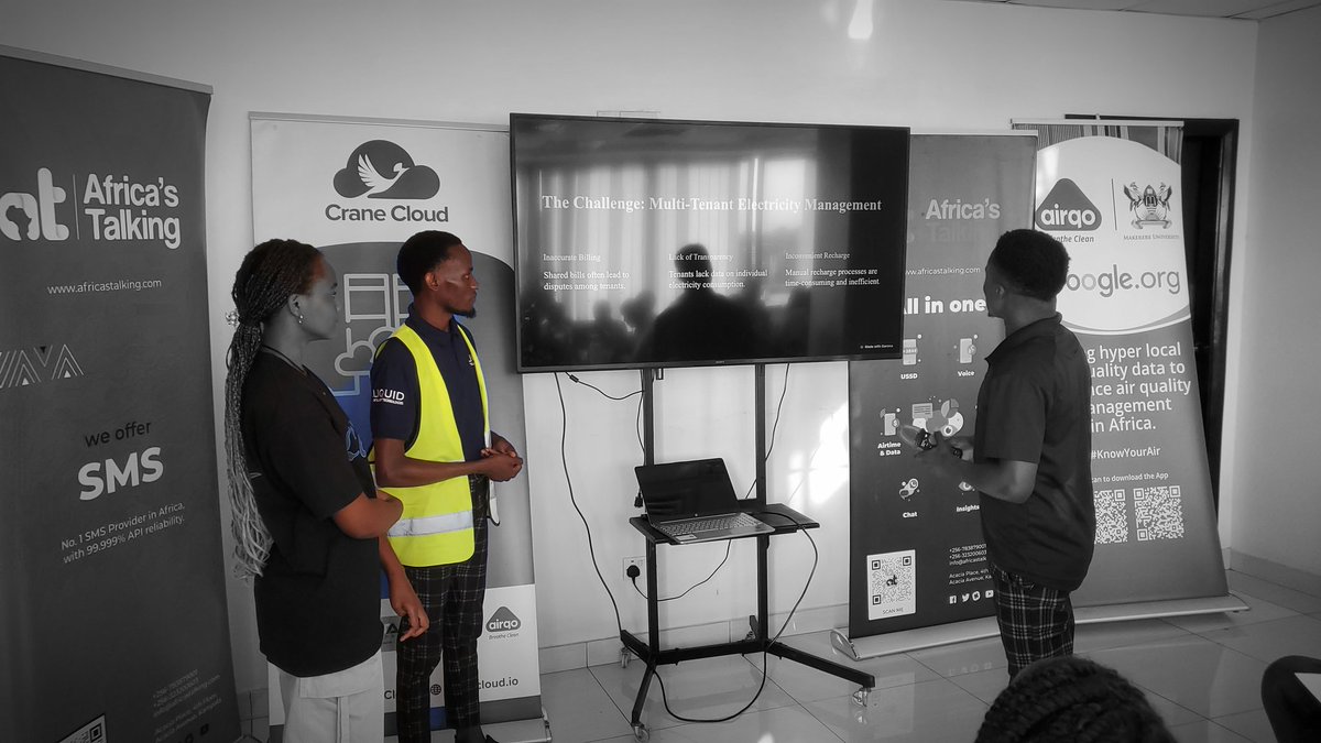 ATCommunityKla's tweet photo. 🔌 Say hello to 
Kooza Smart Electricity
Revolutionizing multi-tenant power management! 💡 Their smart meter system, powered by @Africastalking's APIs, offers:  
✅ Individual usage tracking  
✅ Remote online recharge  
✅ Transparent billing reports  
No more disputes or manual hassles just smarter, fairer energy for everyone! #ATHWIoTHack25
 #IoT #SmartEnergy #BuildWithAT #WeLoveNerds @STIsecretariat @InnovationHubUg @CraneCloud_io @AirQoProject