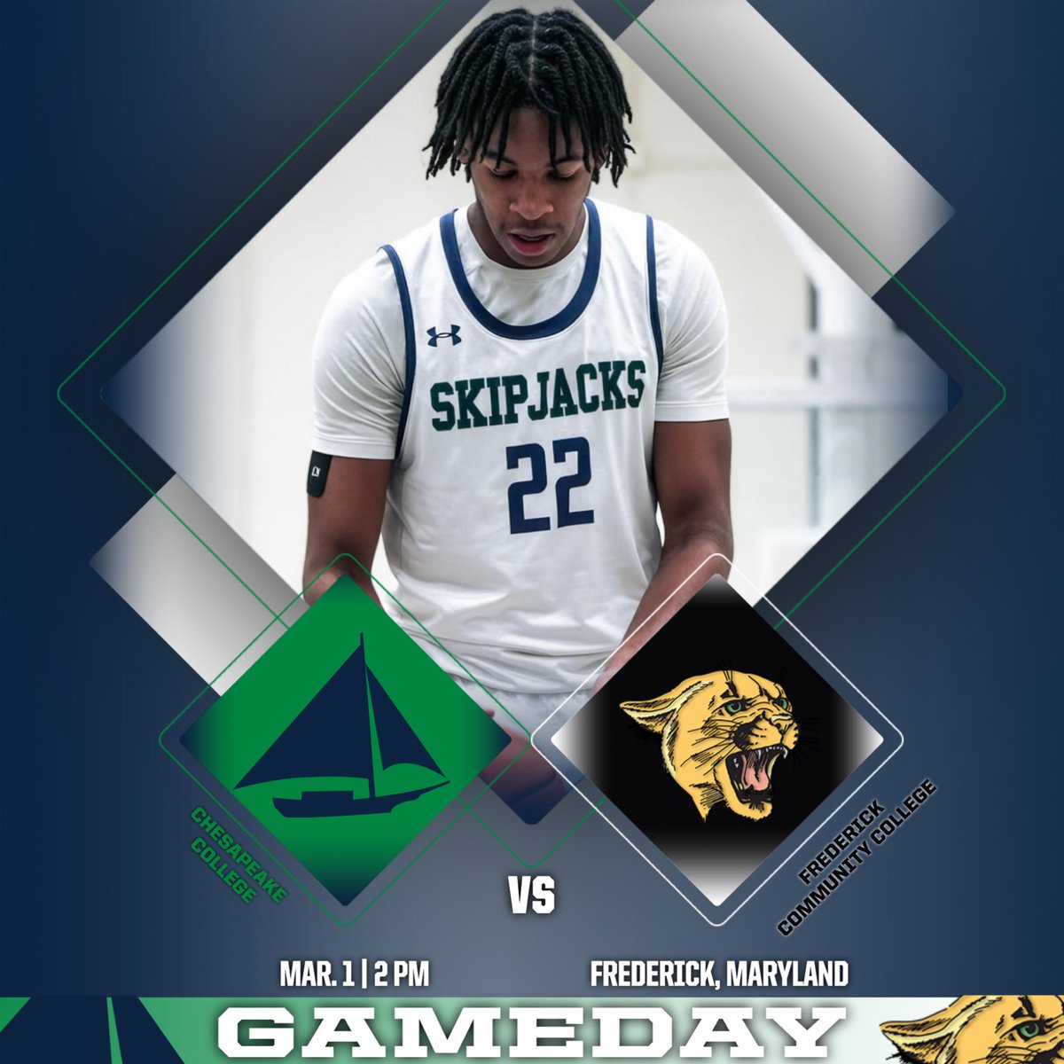 ❗️GAME DAY❗️

🆚 Frederick Community College
📍Frederick, Maryland
⏰ 2 PM
📺 youtube.com/live/XOQawBLLT…

#SkipjackNation #RollJacks