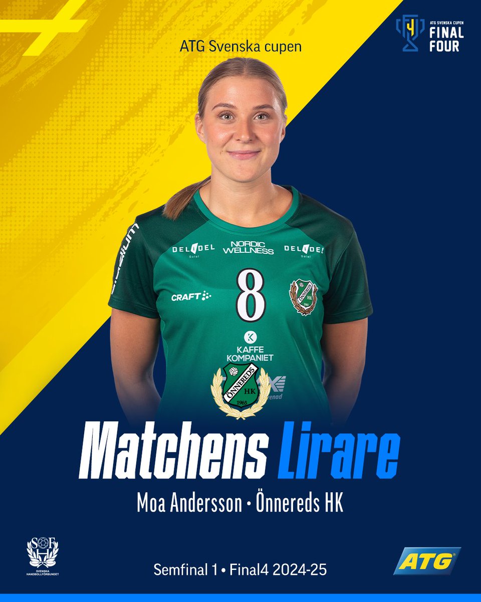 🏆Matchens lirare i semifinal 1:

Önnereds HK: Moa Andersson

Skuru IK: Rebecca Nilsson

Matchens lirare i Final4 utses av handbollens huvudsponsor ATG. Priset består av en donation på 1 000 kronor i spelarens namn till UNHCR.

#svenskhandboll