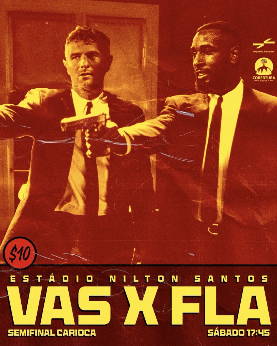 💢 ✖️ 🇦🇴 | É DIA DE CLÁSSICO DOS MILHÕES!

Vasco e Flamengo se enfrentam na primeira partida das semifinais do Carioca.

A bola rola às 17:45, no Estádio Nilton Santos, com mando do Cruz-Maltino.

🎨 | @migueelrangel
