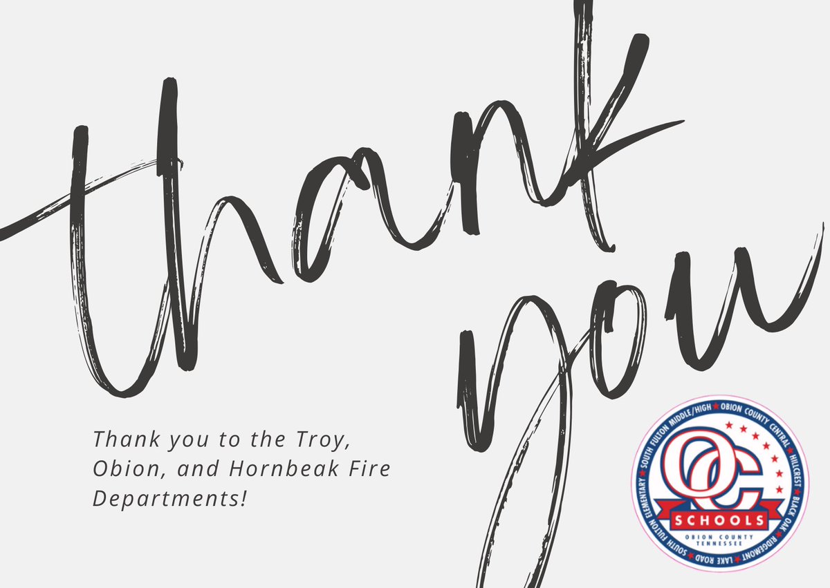 Statement on OCCHS Fire

Early Saturday, a small fire at OCCHS was quickly contained due to the fast response of the Troy, Obion, and Hornbeak Fire Departments. Minimal damage occurred, and school activities will not be affected. Thank you to our first responders!