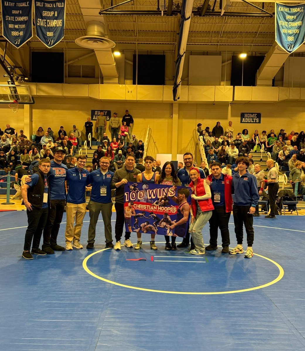 WTHS__Wrestling's tweet image. Congratulations to Christian Hoopes on career win number 100. Christian advances to the Region 8 120lb Final