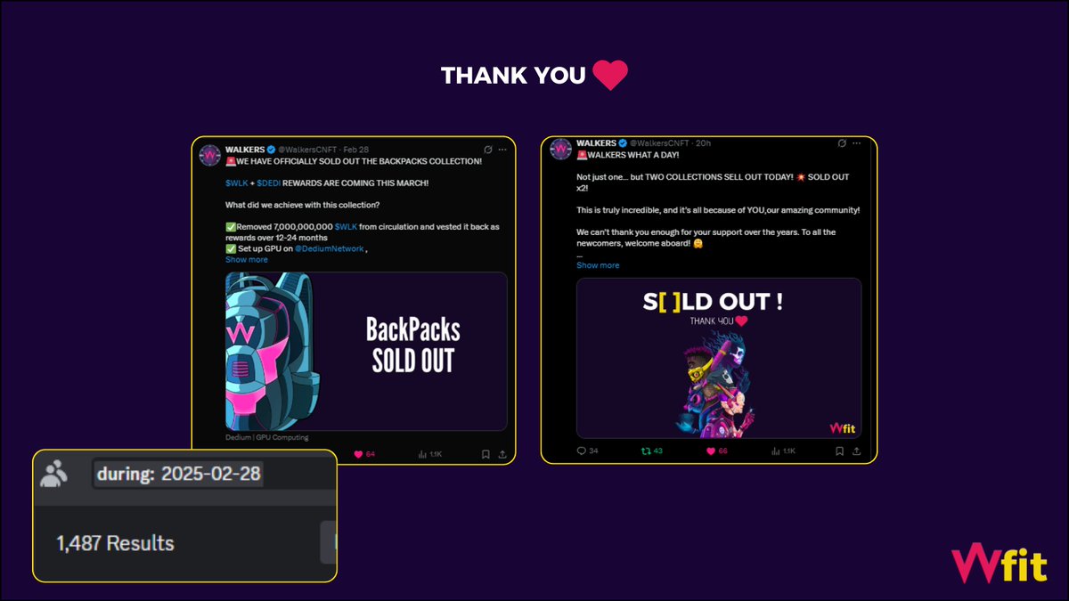 NFTs are dead, right? 🤔 

We love our community 💜thank you for being part of this journey and celebrating these moments with us! 

Huge thanks to all Walkers for helping us achieve this incredible milestones! 🔥