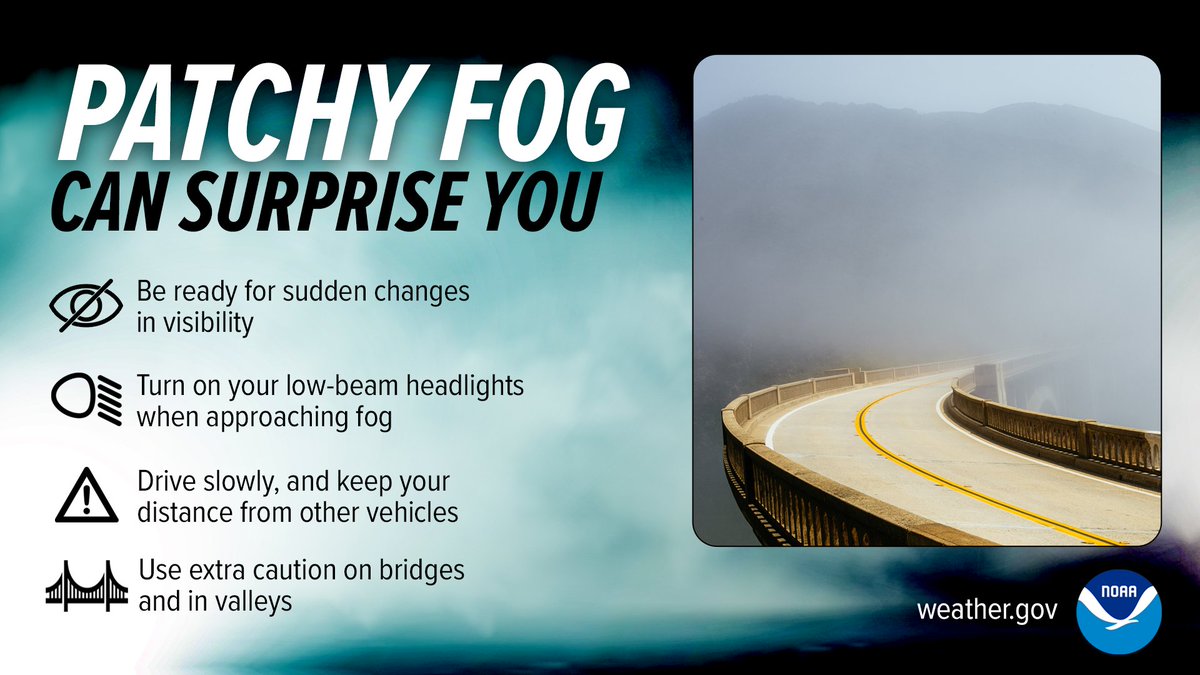 🌫️ Patchy fog has developed around the Puget Sound this morning, causing areas of greatly reduced visibility. Take it slow on the roads, use your low beams, and give yourself plenty of time. Conditions will improve by the late morning! #WAwx