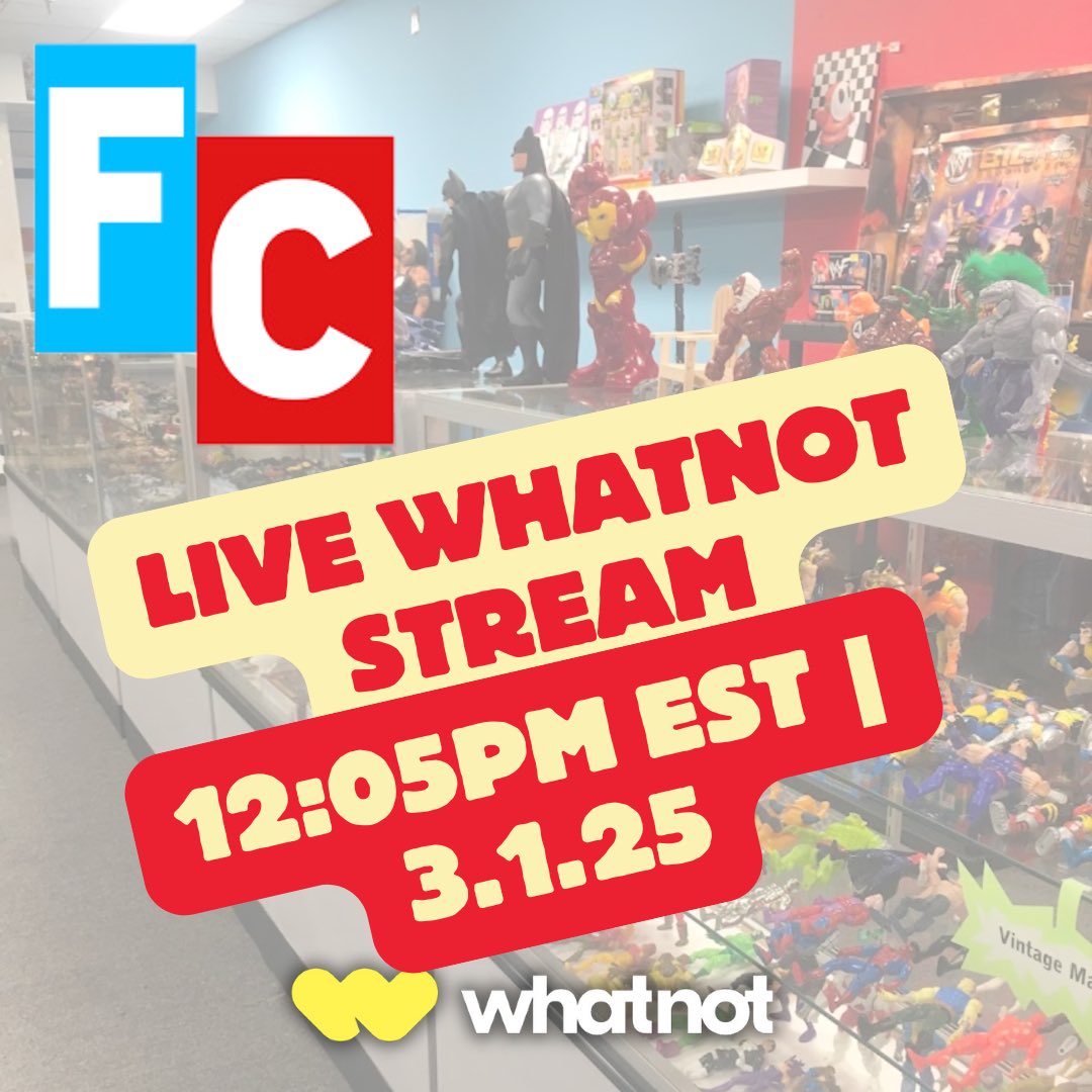 Going live on <a href="/Whatnot/">Whatnot</a> today at 12:05! Giveaways, wrestling, Star Wars, Marvel, and more! Come hang! 

whatnot.com/s/gIIDXLTo