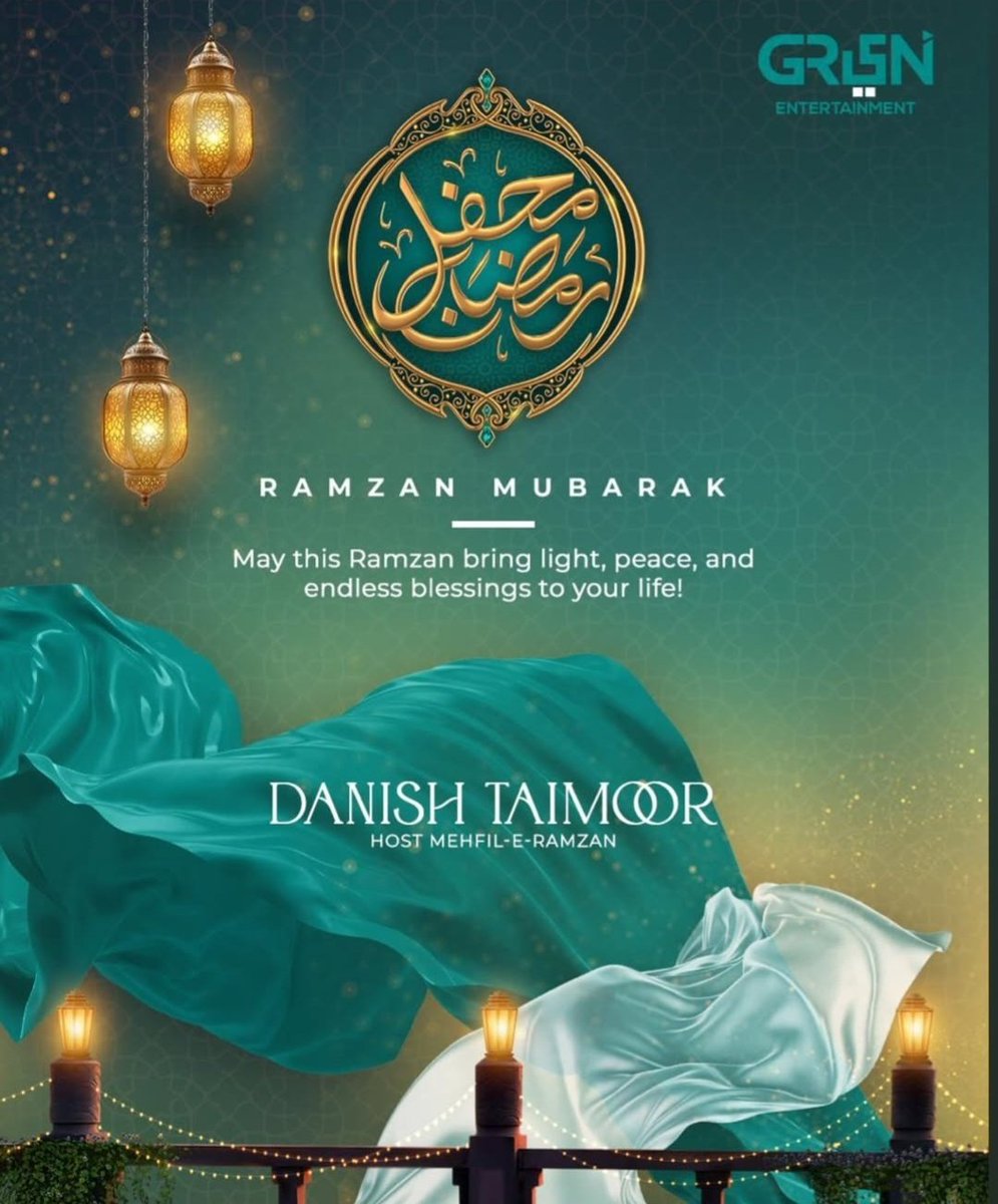 Our host of Mehfil-Ramzan starting tomorrow daily whole ramzan 3 pm - 7 pm on green entertainment 😍❤

#DanishTaimoor