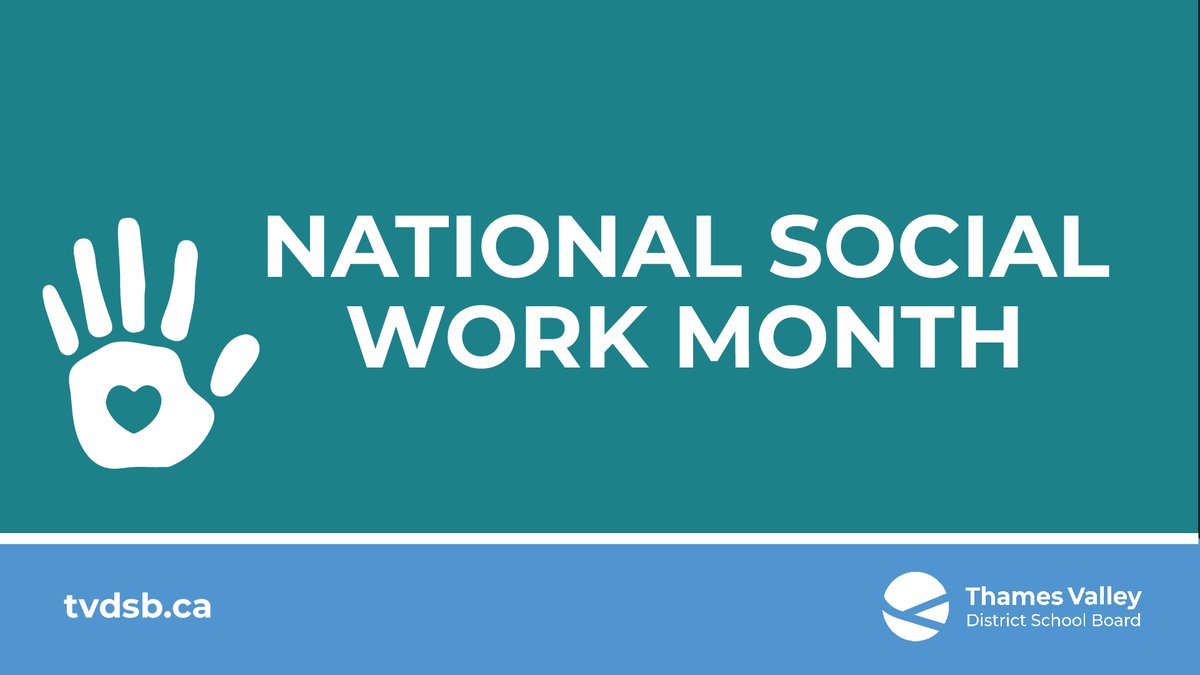 March is National Social Work Month! Thank you to all of the incredible social workers helping students and families throughout the #TVDSB community.