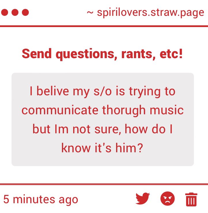 SpiriLovers's tweet image. #spiriluvgimmicks

Hi! Generally, music is the hardest sign to tell because it can be extremely vague… I suggest looking for more concrete signs or reach out using different methods. -🧁