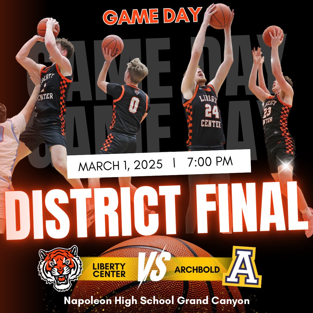Greg Badenhop (@gbadenhop) on Twitter photo LEAVE YOUR MARK!
It’s officially March! What more could you want out of a high school basketball game?! <a href="/lctigerhoops/">Liberty Center Boys Basketball</a> is playing for a District Title against a league rival in Archbold @ one of the premier gyms/atmospheres in Northwest Ohio!!
TIGER NATION, this is your chance LEAVE YOUR MARK!
It’s officially March! What more could you want out of a high school basketball game?! <a href="/lctigerhoops/">Liberty Center Boys Basketball</a> is playing for a District Title against a league rival in Archbold @ one of the premier gyms/atmospheres in Northwest Ohio!!
TIGER NATION, this is your chance