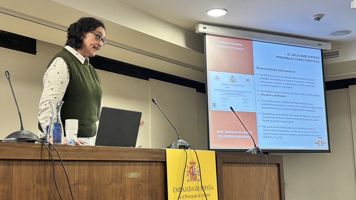 Consejería Educación Andorra (@consjeduandorra) on Twitter photo Padres de alumnos de todos los sistemas educativos del país asisten a la charla informativa del DELE
<a href="/ICToulouse/">Instituto Cervantes Toulouse</a> <a href="/EmbEspAndorra/">Emb. España Andorra</a>
<a href="/CE_MariaMoliner/">Colegio Español María Moliner</a>
#DELE #Institutocervantes Padres de alumnos de todos los sistemas educativos del país asisten a la charla informativa del DELE
<a href="/ICToulouse/">Instituto Cervantes Toulouse</a> <a href="/EmbEspAndorra/">Emb. España Andorra</a>
<a href="/CE_MariaMoliner/">Colegio Español María Moliner</a>
#DELE #Institutocervantes